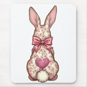 Blommigt Cottontail Bunny Coquette Bow Rabbit Påsk Musmatta