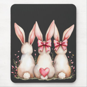 Blommigt Cottontail Bunny Coquette Bow Rabbit Påsk Musmatta