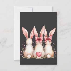 Blommigt Cottontail Bunny Coquette Bow Rabbit Påsk Tack Kort
