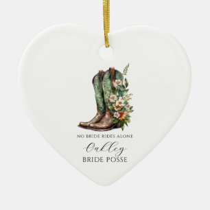 Blommigt Cowgirl Boots Bridesmaid Julgransprydnad Keramik
