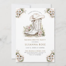 Blommigt Cowgirl Hat Boots Bachelorette Party