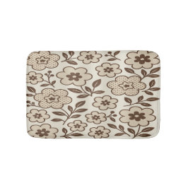 Blommigt Cream Bath Mat Badrumsmatta