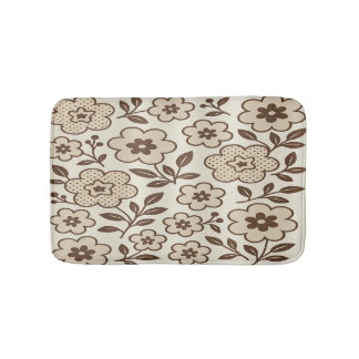 Blommigt Cream Bath Mat Badrumsmatta