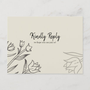Blommigt Cream Menu Choy OSA Postcard Inbjudan Vykort