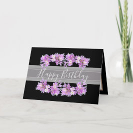 Blommigt Crocus Flower Bouquet Rosa Girl Birthday Kort