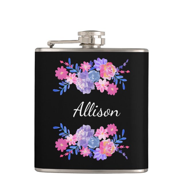 Blommigt Cute Girly Elegant Monogrammed Flowers Fickplunta (Framsidan)