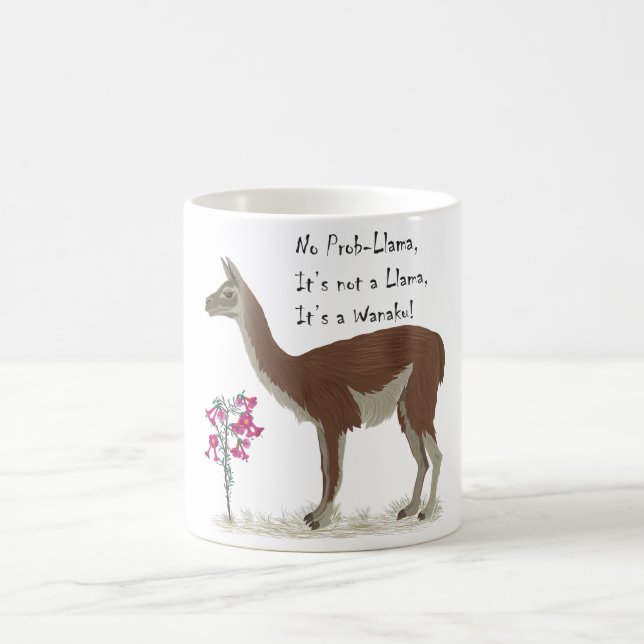 Blommigt Cute Llama Illustration No Prob-llama Kaffemugg (Center)