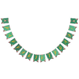 Blommigt Cute Puppy Barns födelsedag Vimplar