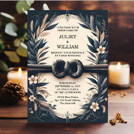 Blommigt Cute Rope: Vi Gifter sig Bröllop Inbjudningar