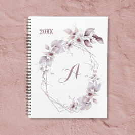 Blommigt Cute Watercolor Monogram - första kalende