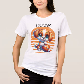 Blommigt Dachshund Butterfly Design T Shirt