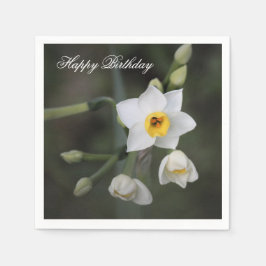 Blommigt Daffodil Birthday Pappersservett