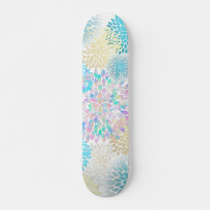 blommigt Dahlia modern mönster Mini Skateboard Bräda 18,5 Cm