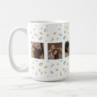 Blommigt Daisy 6 Fotokollage - Anpassningsbar Mors Kaffemugg