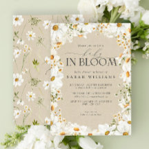 Blommigt Daisy Baby i Bloom Kraft Papper Shower