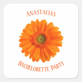 Blommigt Daisy Bachelorette Party-personlig Fyrkantigt Klistermärke