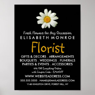 Blommigt Daisy, Floristry Advertising Poster