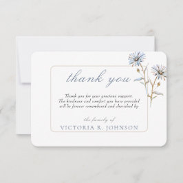 Blommigt Daisy för vattenfärg Funeral Memorial Tac Tack Kort