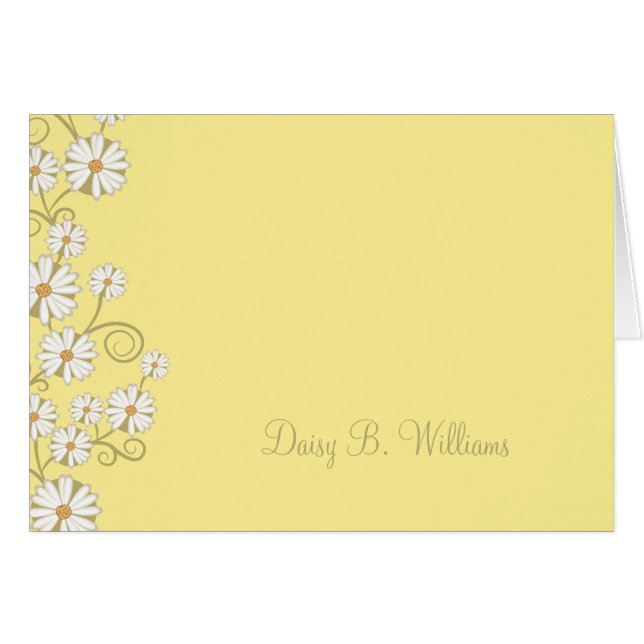 Blommigt (daisy) hälsningskort (Framsidan Horizontal)