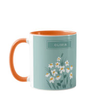 Blommigt daisy, modern personlig, söt elegant blåt