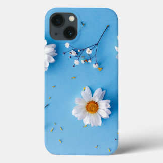 Blommigt Daisy Mönster - ljusblå blått