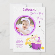 Blommigt Daisy Pastel Girl First Birthday