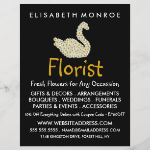 Blommigt Daisy Svan, Floristry Advertising Reklamblad