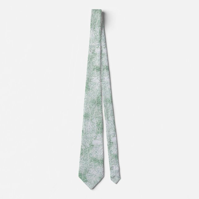 Blommigt Daisy Velvety Mint-Grönt Slips (Framsida)