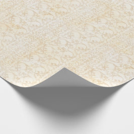 Blommigt Damask Creme och Beige Bröllop Presentpapper
