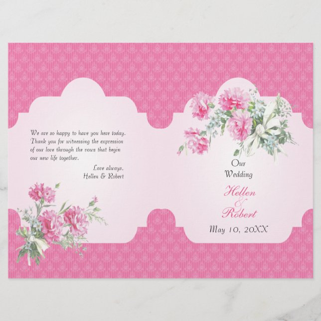 Blommigt Damask Elegant bröllop Ceremony (Framsida)