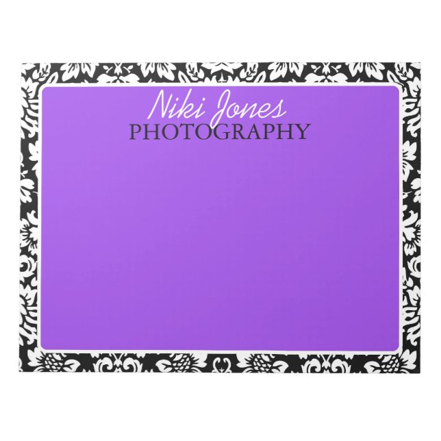Blommigt Damask | LILA Anteckningsblock (Framsida)