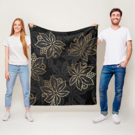 Blommigt Damask-mönsterfilt Fleecefilt