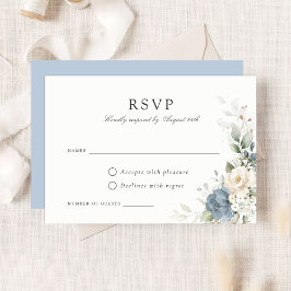 Blommigt dammigt blått grönt bröllop RSVP-kort Inbjudningar