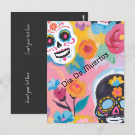 Blommigt Day of the dead Delight Vykort