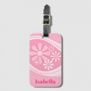 Blommigt Daydröm Retro 60s Rosa Pastel Personlig Bagagebricka