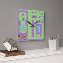 Blommigt Decal Ethnic Print Grönt Lila Black