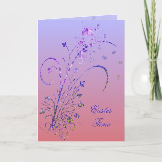 Blommigt Deco Påsk-kort Helgkort (Framsida)