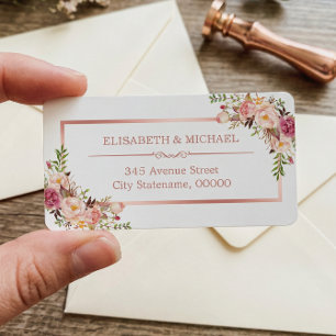 Blommigt Decor för Guld av klassy Ro Ram Elegant Adressetikett