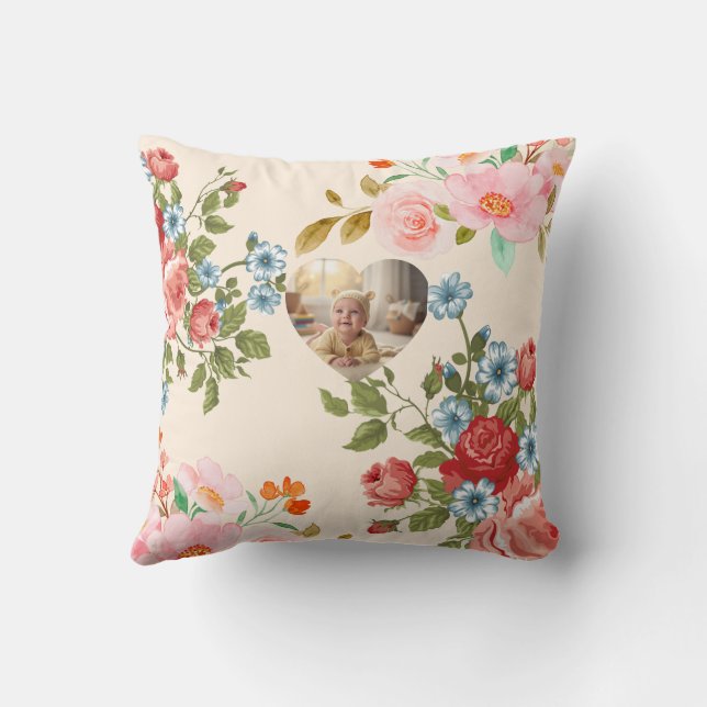 Blommigt Decorative Dekorativ kudde (Baksida)