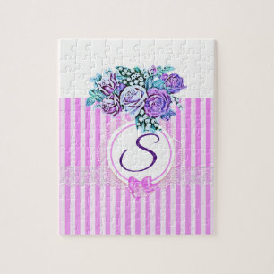 Blommigt Decorative Jigszawa Puzzle Pussel