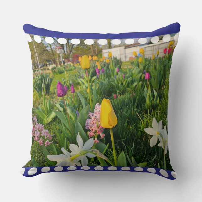 Blommigt Dekorativ kudde (Framsida)