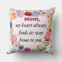 Blommigt Dekorativ kudde - Heartfilt Mor Dag Gift