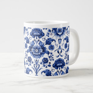 Blommigt Delft Blue Jumbo Mugg