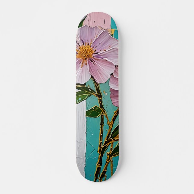 Blommigt Delight bärbar dator Mini Skateboard Bräda 18,5 Cm (Framsida)