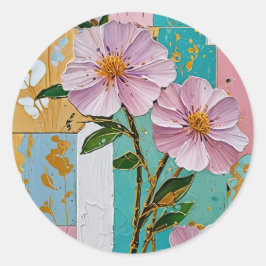 Blommigt Delight bärbar dator Runt Klistermärke