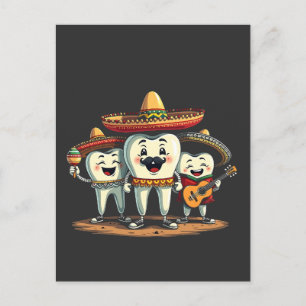 Blommigt Dental Tooth Funny Cinco De Mayo Helg Vykort