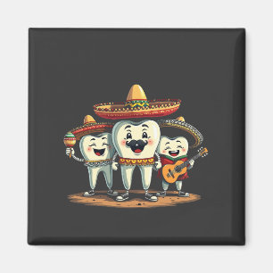 Blommigt Dental Tooth Funny Cinco De Mayo Magnet