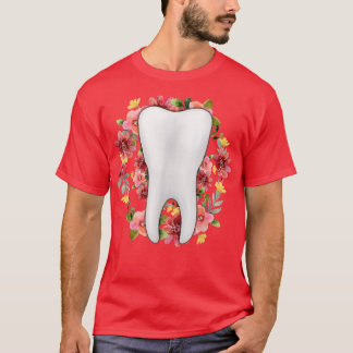 Blommigt Dentist Tooth Flowers Dental Assistant T Shirt