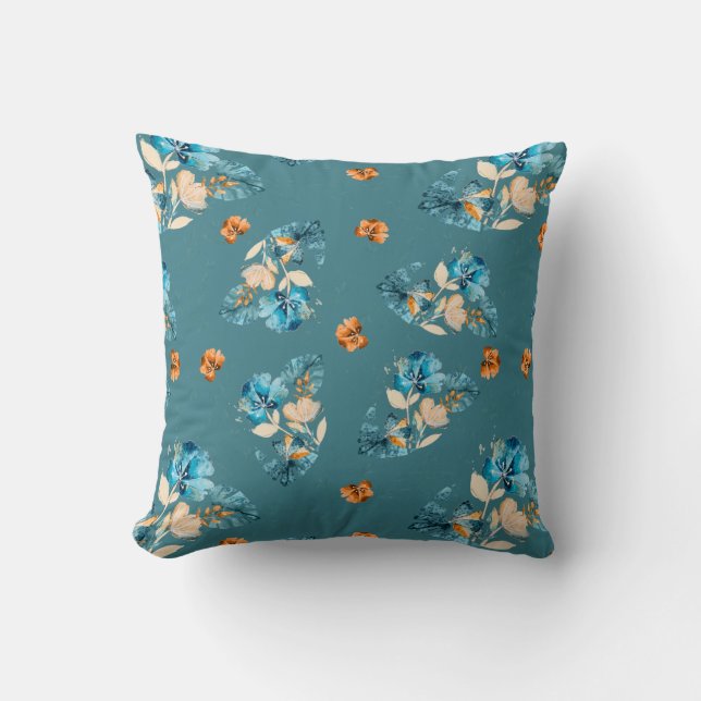 Blommigt Design Dekorativ kudde (Framsida)