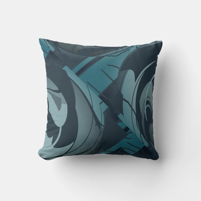 Blommigt Design för marin havskräfta Grått Mediter Kudde (Framsida)